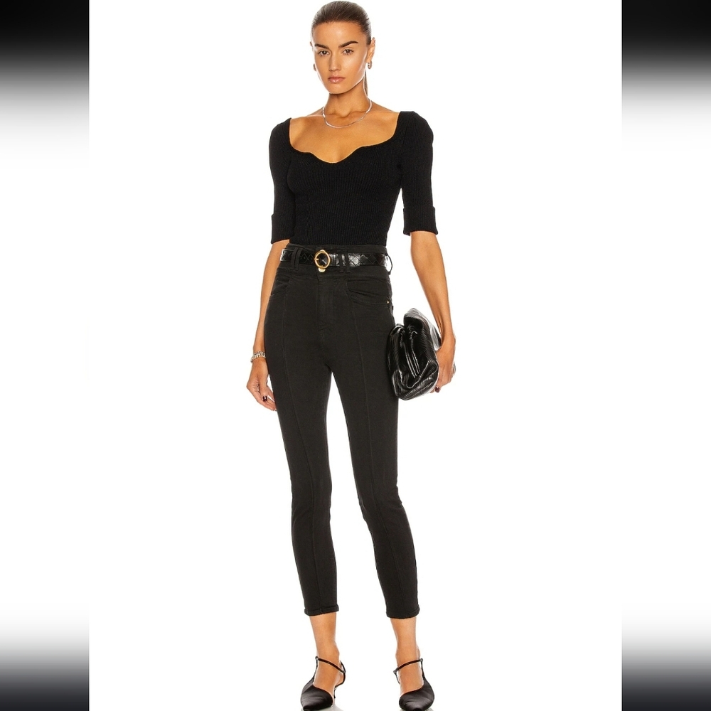 $248 FRAME Le Catroux Cigarette Black High Waisted  Jeans Size 27